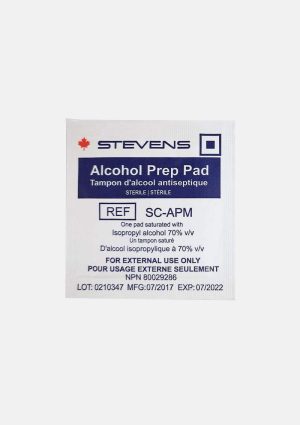 Stevens 70% Isopropyl Alcohol Prep Pads (10-Pack, Individually Wrapped)