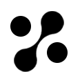 Black Peptide Molecule Icon, Front View